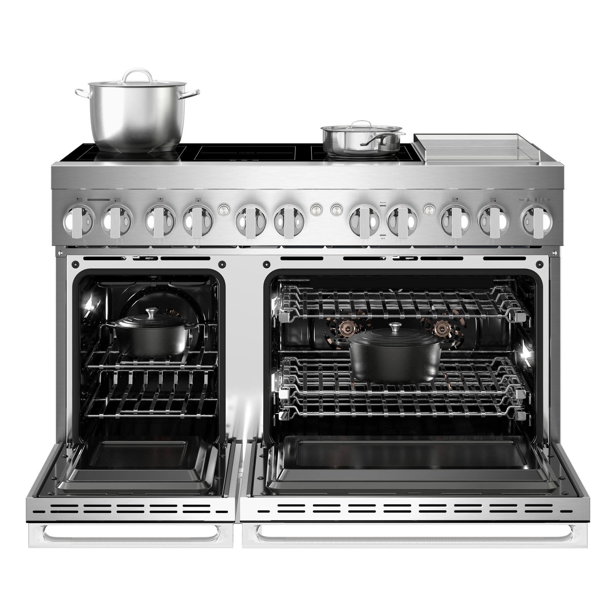 Alt View 2. JennAir - NOIR 6.3 Cu. Ft. Freestanding Electric Induction Range - Stainless Steel.