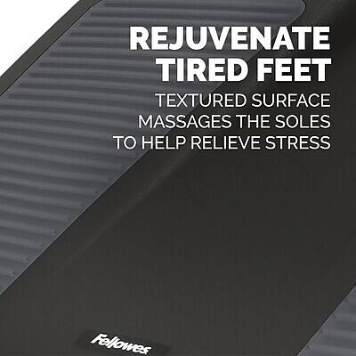 REJUVENATE TIRED FEET  
TEXTURED SURFACE MASSAGES THE SOLES TO HELP RELIEVE STRESS  

Fellowes