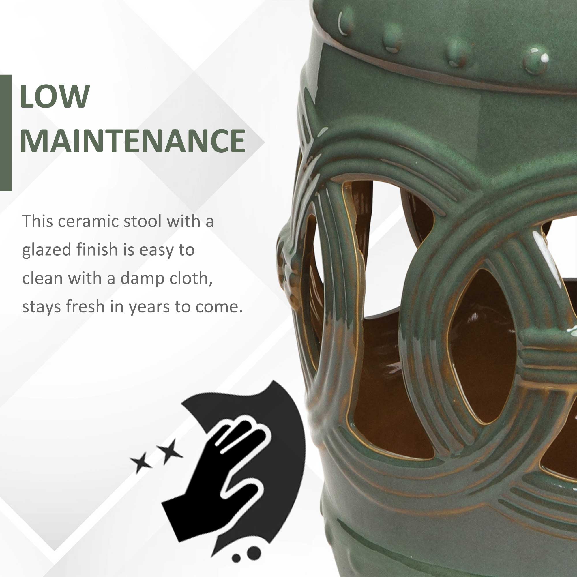 LOW MAINTENANCE

This ceramic stool with a glazed finish is easy to clean with a damp cloth, stays fresh in years to come.