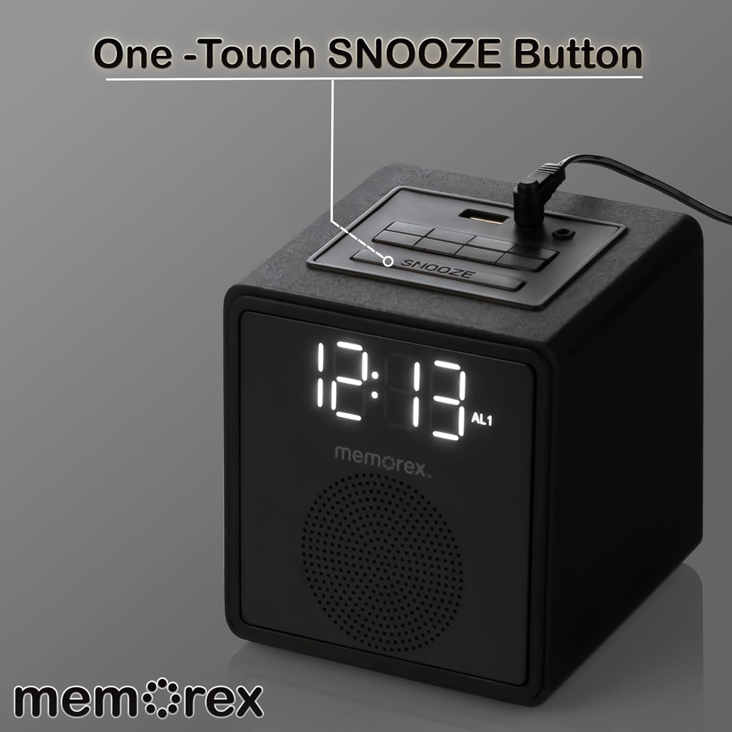 One-Touch SNOOZE Button

12:13

AL1

memorex