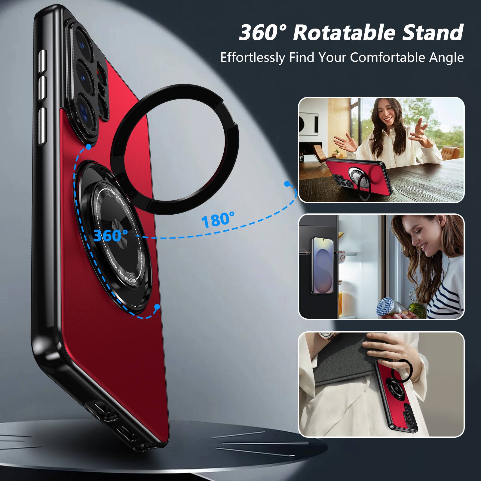 360° Rotatable Stand  
Effortlessly Find Your Comfortable Angle
