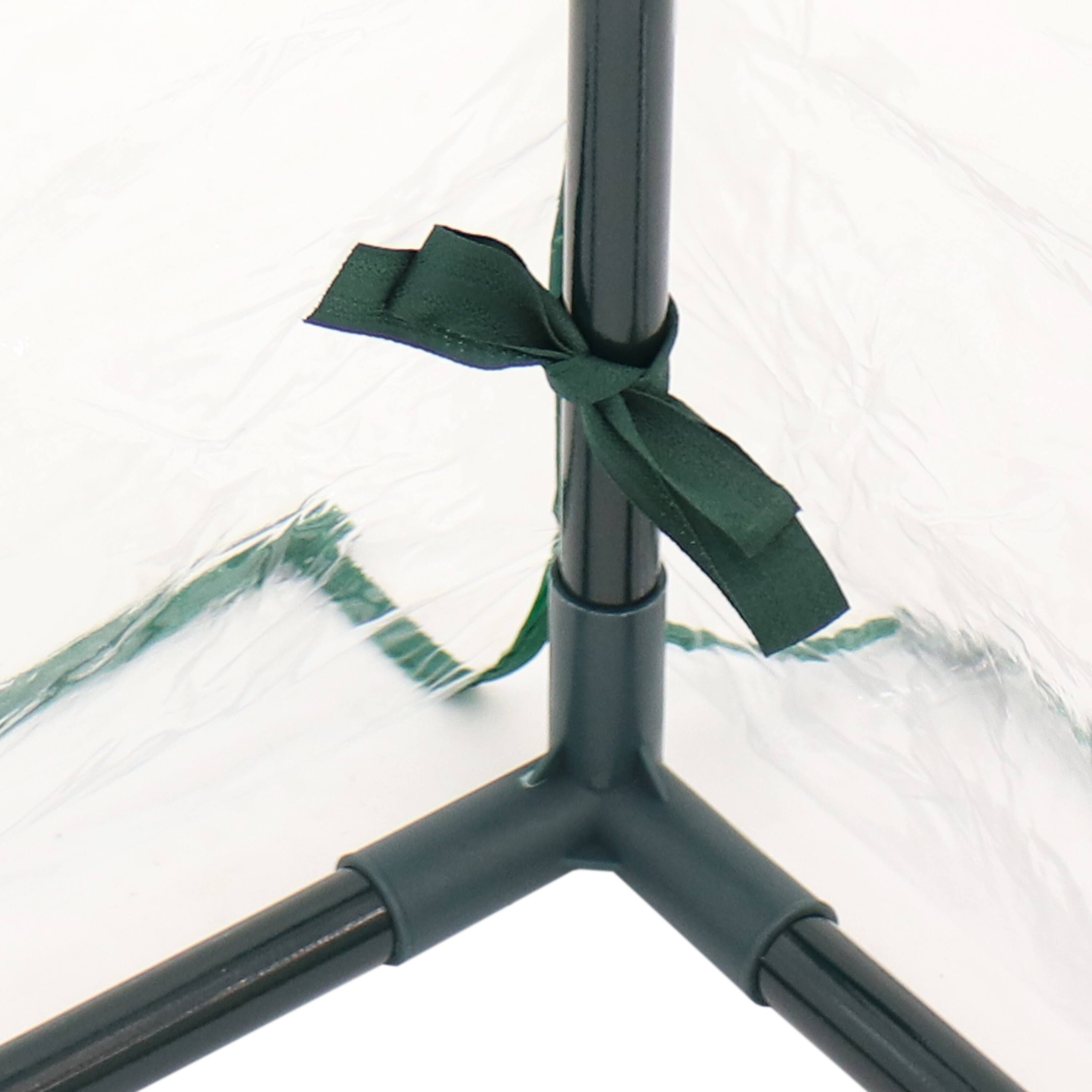 Alt View 7. Sunnydaze - Iron PVC Cover Mini Cloche Greenhouse with Zipper - Clear.