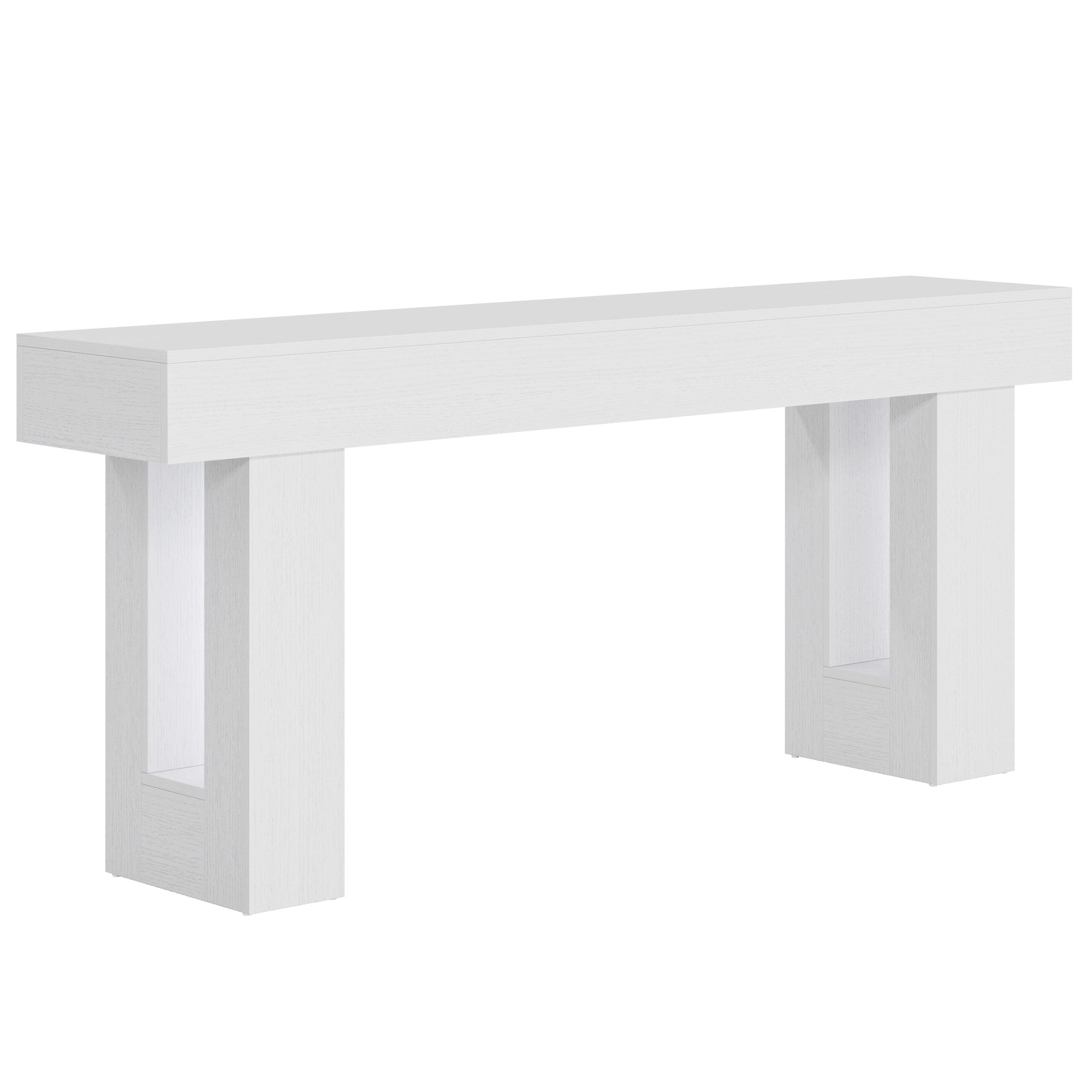 Angle. Tribesigns - Console Table with Engineered Wood Construction and Rectangular Top for Entryway, Hallway and Living Room - White.