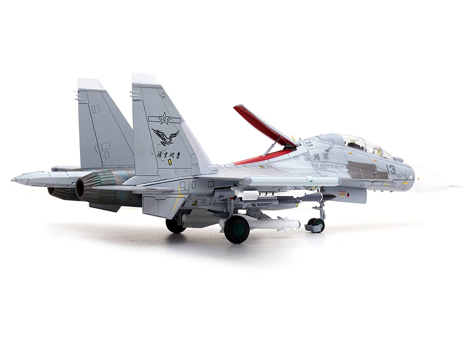 Back. Panzerkampf - Sukhoi Su-30MKK Flanker-G Fighter #13 PLA Naval Aviation Sea and Air Eagle Regiment Chinese Air Force Wing Series 1/72 - White.