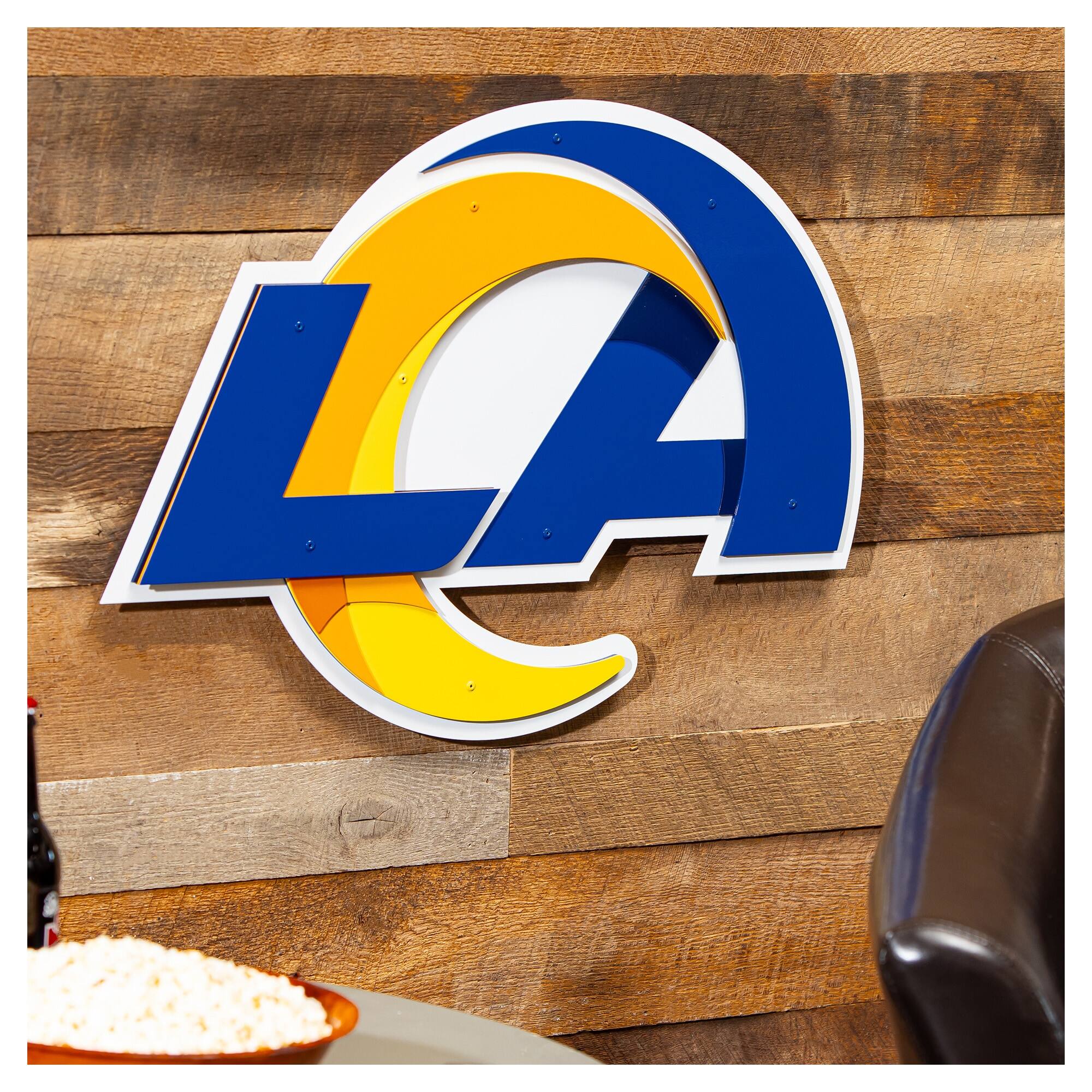 Alt View 1. Evergreen Enterprises - Los Angeles Rams 23" Layered Metal Wall Art Sign - Multicolor.