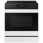 Samsung - Bespoke 6.3 Cu. Ft. Slide-In Electric Range with Air Fry - White Glass