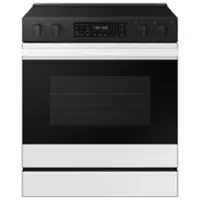 Samsung - Bespoke 6.3 Cu. Ft. Slide-In Electric Range with Air Fry - White Glass - Front_Zoom