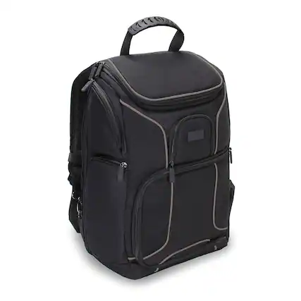 Front. USA Gear - S Series S17 DSLR Camera Backpack - Black.