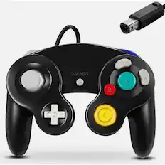 Front. Kitcheniva - Wired NGC Controller Gamepad For Nintendo GameCube GC Wii U Console Black - Black.