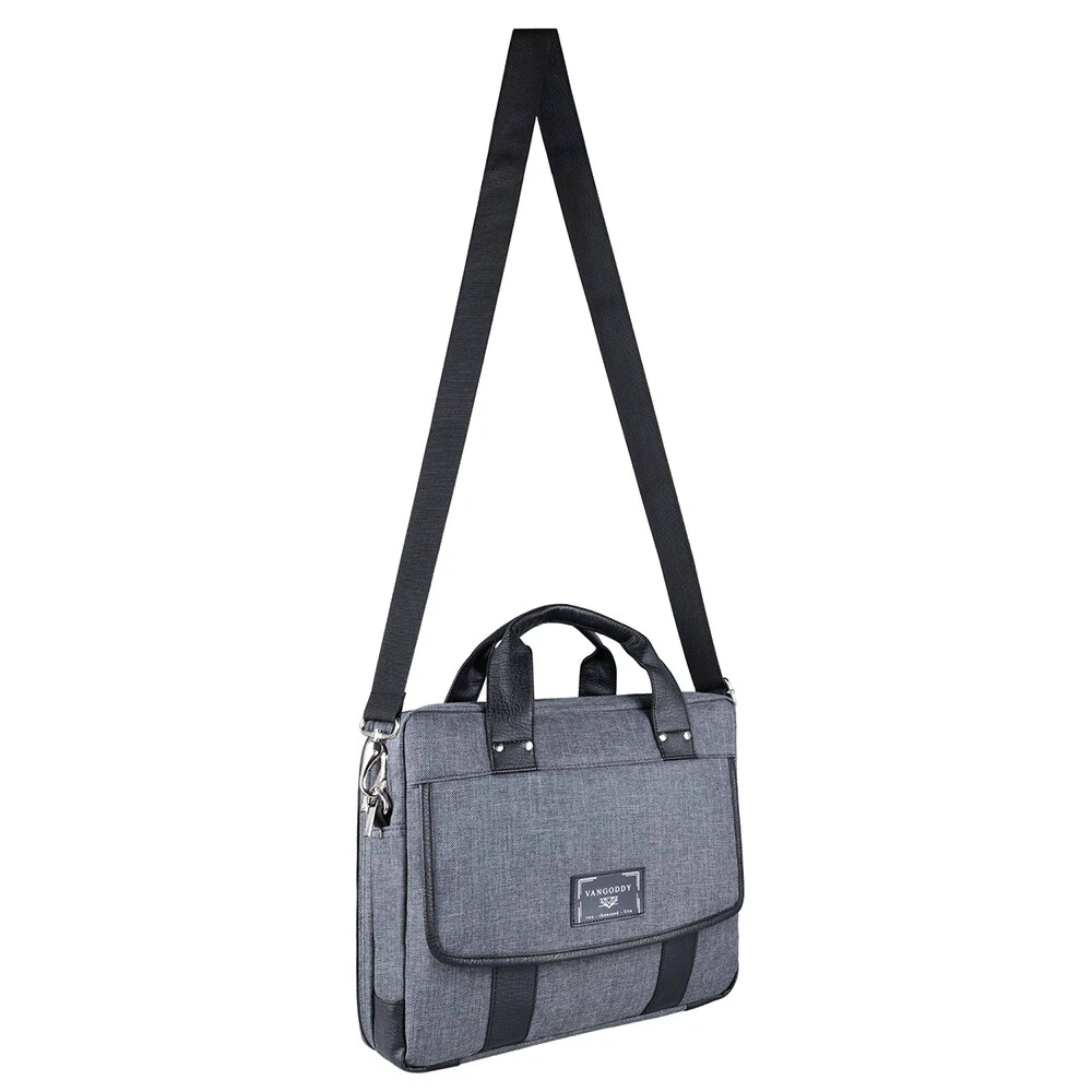 Angle. Kitcheniva - Twill Weave Tablet Shoulder Messenger Bag Briefcase For 13" iPad - Gray.