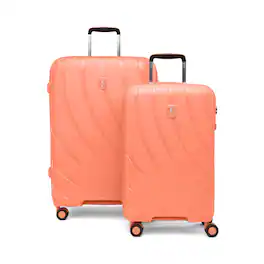 Atlantic - 2-Piece Luggage Set - Carry-on & Convertible Medium to Large Checked Expandable Hardside Spinners - Coral Orange