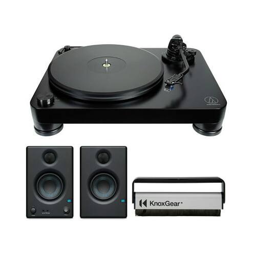 Angle. Audio-Technica - Audio-Technica AT-LP7 Fully Manual Belt-Drive Turntable with Monitors Bundle.