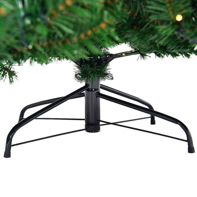 Alt View 1. WELLFOR - 9 ft Pre-Lit PVC Artificial Christmas Tree with 700 LED Lights,Full 2028‑Branch Tips Large Christmas Tree - Green.
