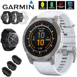 Garmin - Epix Pro (Gen 2), 47 mm, Sapphire, Titanium, Whitestone with Accessories Bundle - Titanium|Whitestone - (2024)