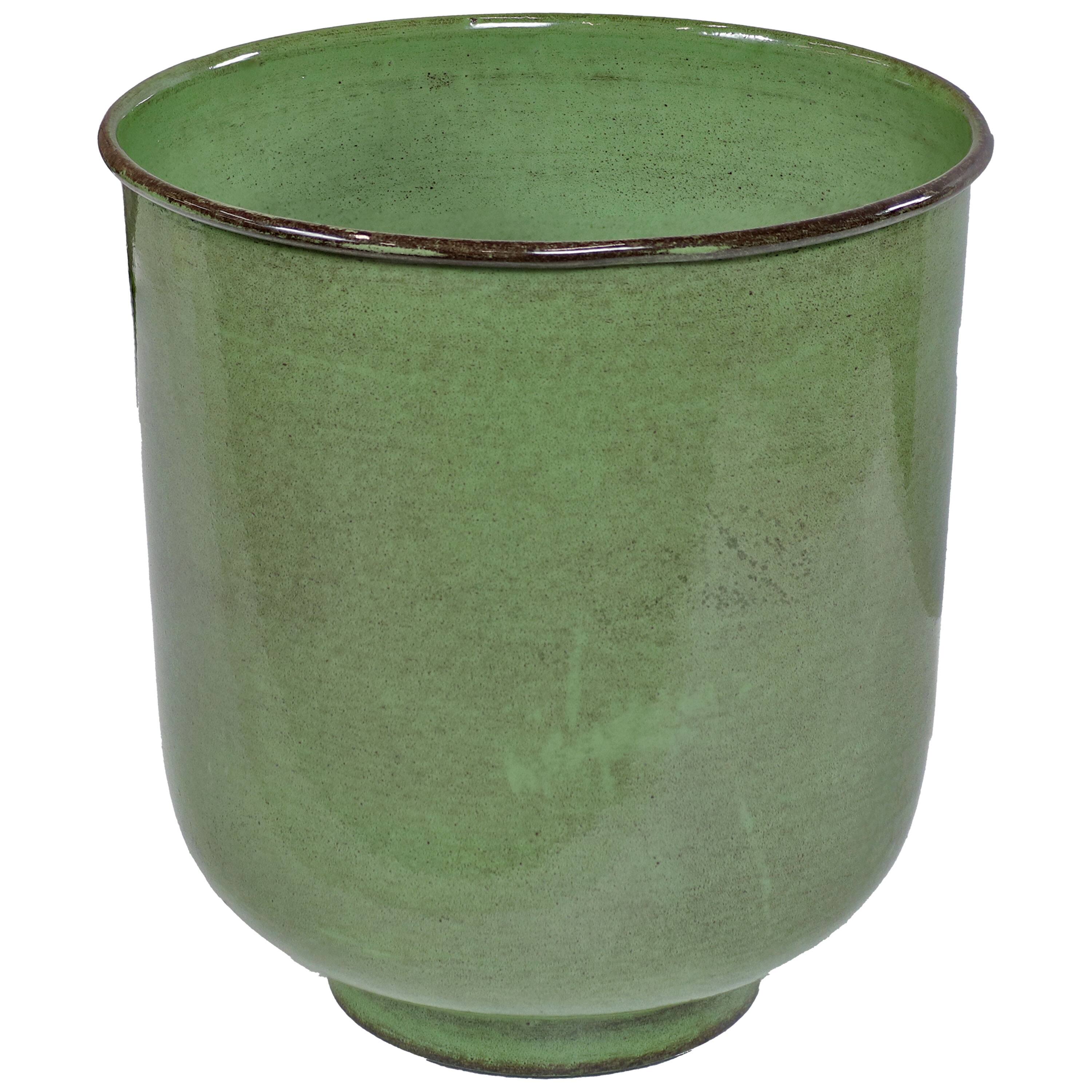 Alt View 5. Sunnydaze - Vivian Metal Planter - 11 in - Set of 2 - Jade Glaze.