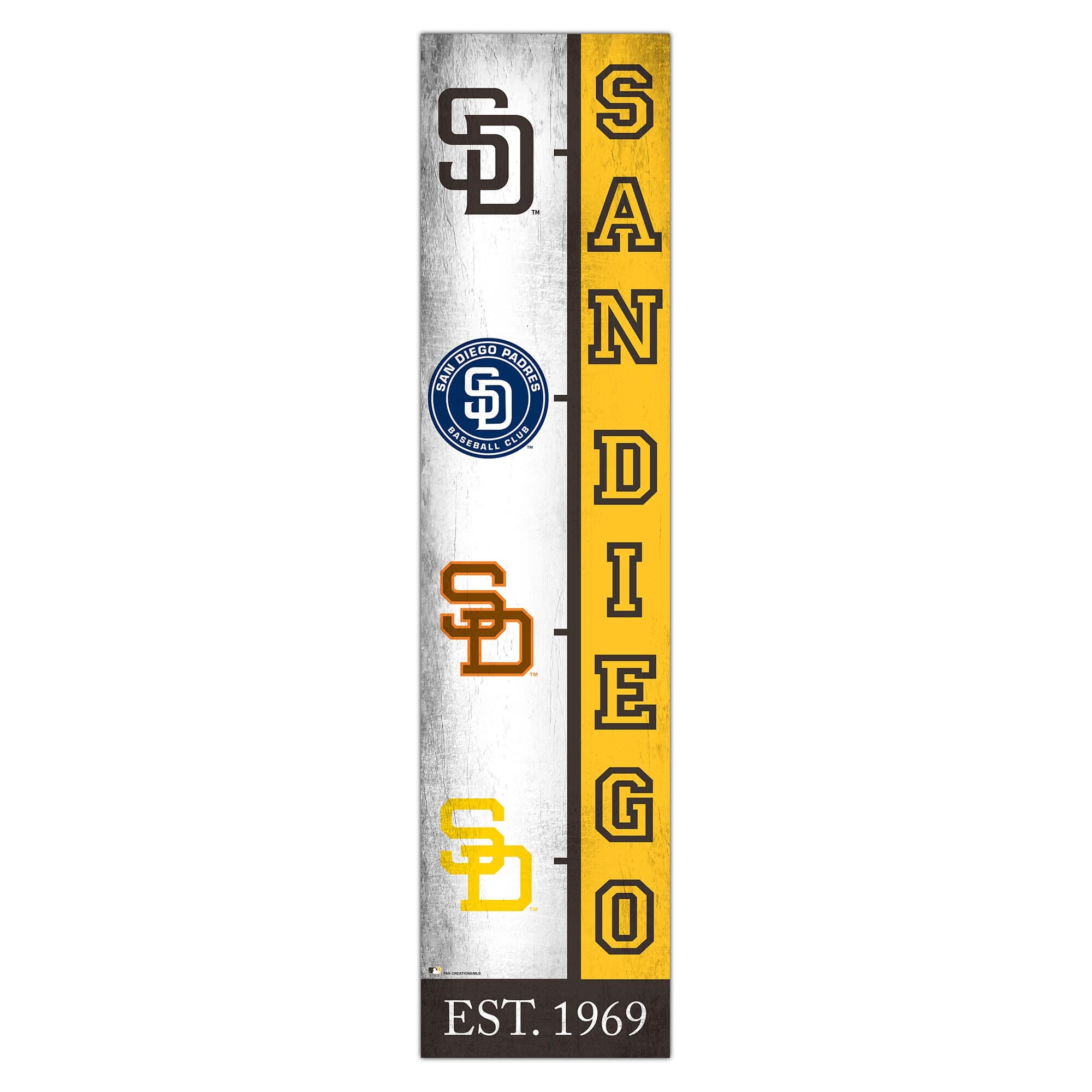 Fan Creations - San Diego Padres 6" x 24" Progression Wood Sign - Multicolor