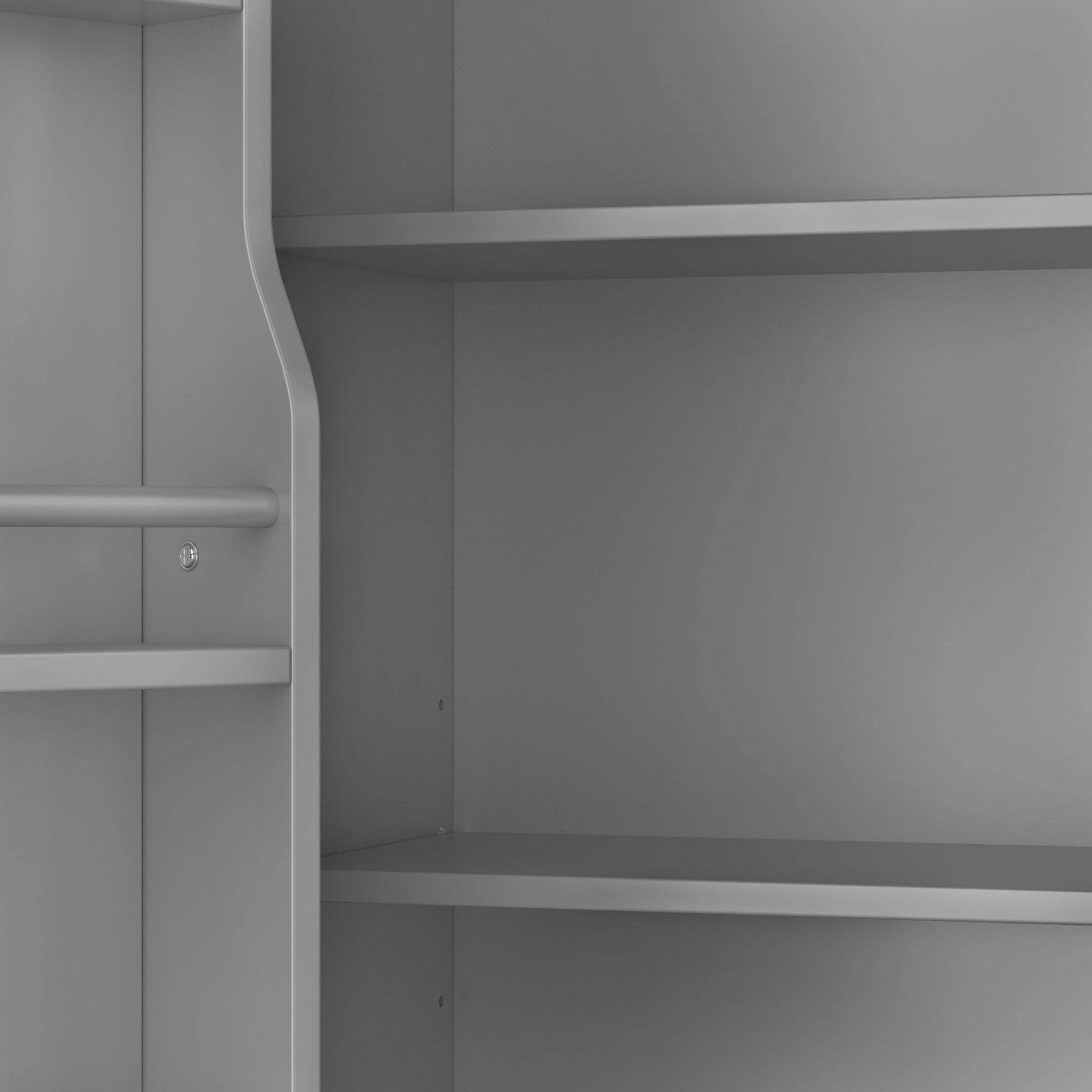 Alt View 7. Boyel Living - Tall Storage Cabinet with Four Doors Adjustable Shelf Door Rack MDF Painted Finish Grey - Grey.