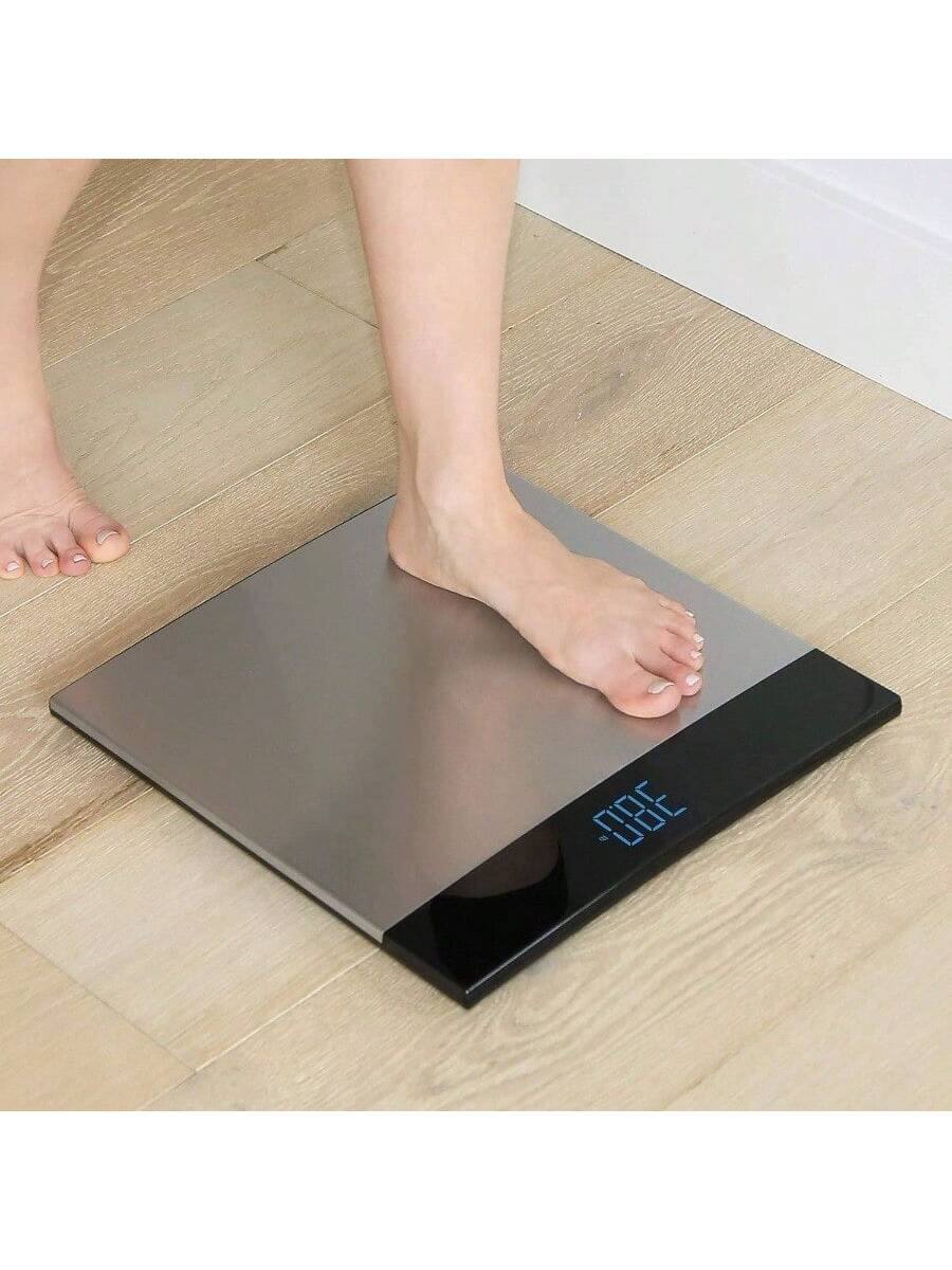 Alt View 4. Pacoar Cade - Bathroom scale stainless steel surface, 400 lbs Capacity, Easy to Clean, Modern Design, Durable Construction - Stainless Steel.
