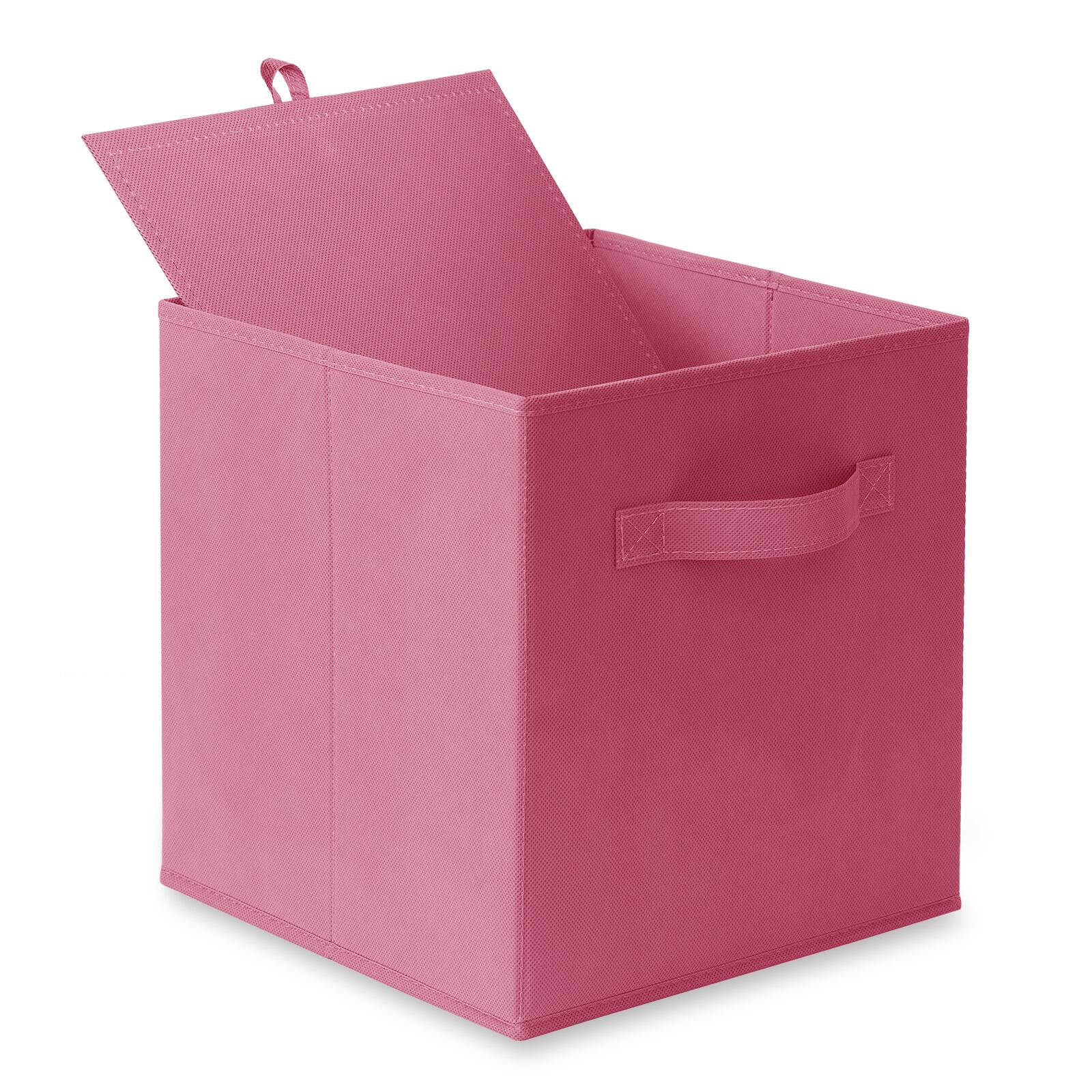 Alt View 7. Casafield - (Set of 6) Collapsible Fabric Cubes - Storage Bins - Hot Pink.