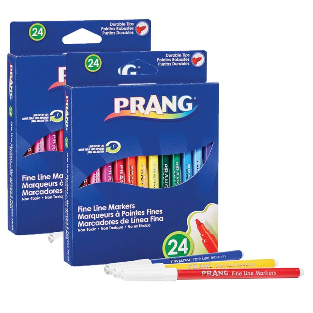 24 Durable Tips  
Pointes Robustes  
Puntas Durables  

PRANG  
Fine Line Markers  
Marqueurs à Pointes Fines  
Marcadores de Línea Fina  

Non-Toxic  
Non Toxique  
No es Tóxica  

24 Fine Line Markers