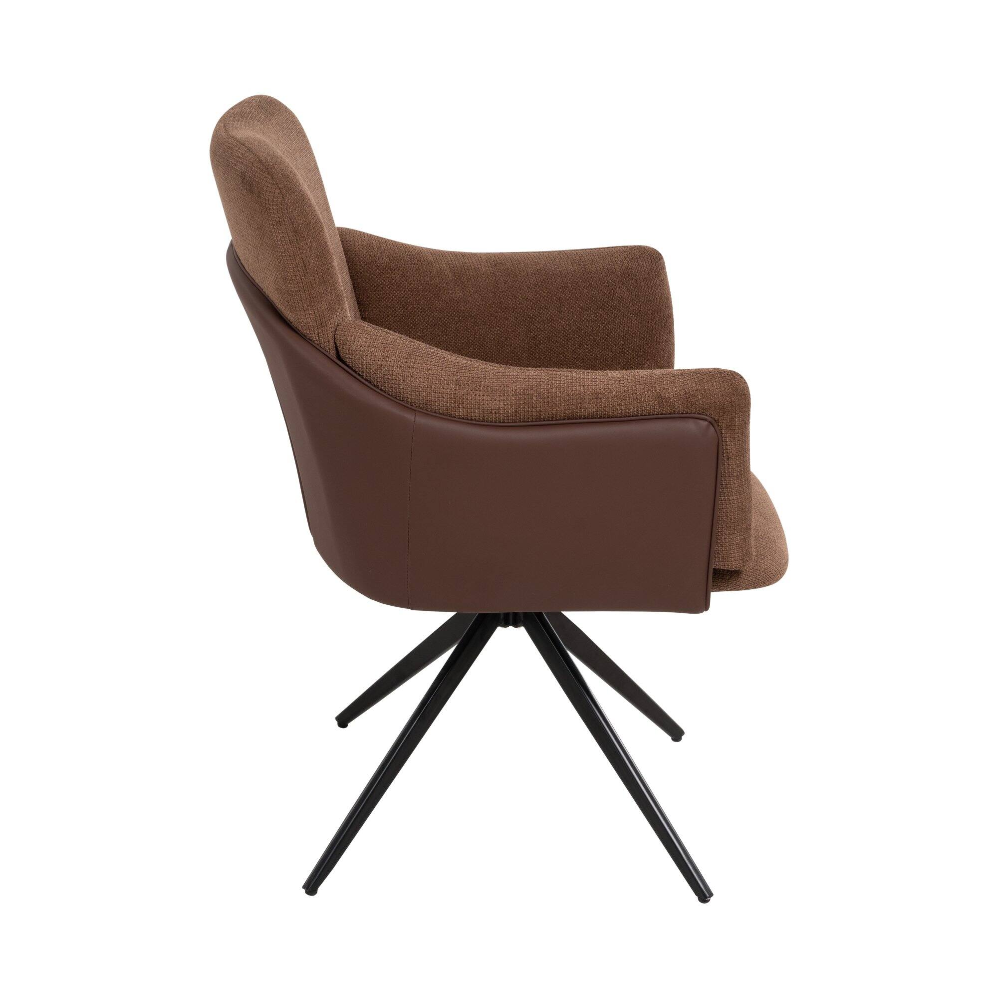 Alt View 5. GOODSILO - Modern Swivel Dining Chairs Set of 2 with Upholstered Seats and Metal Base for Home Office and Living Spaces - Dark Brown.