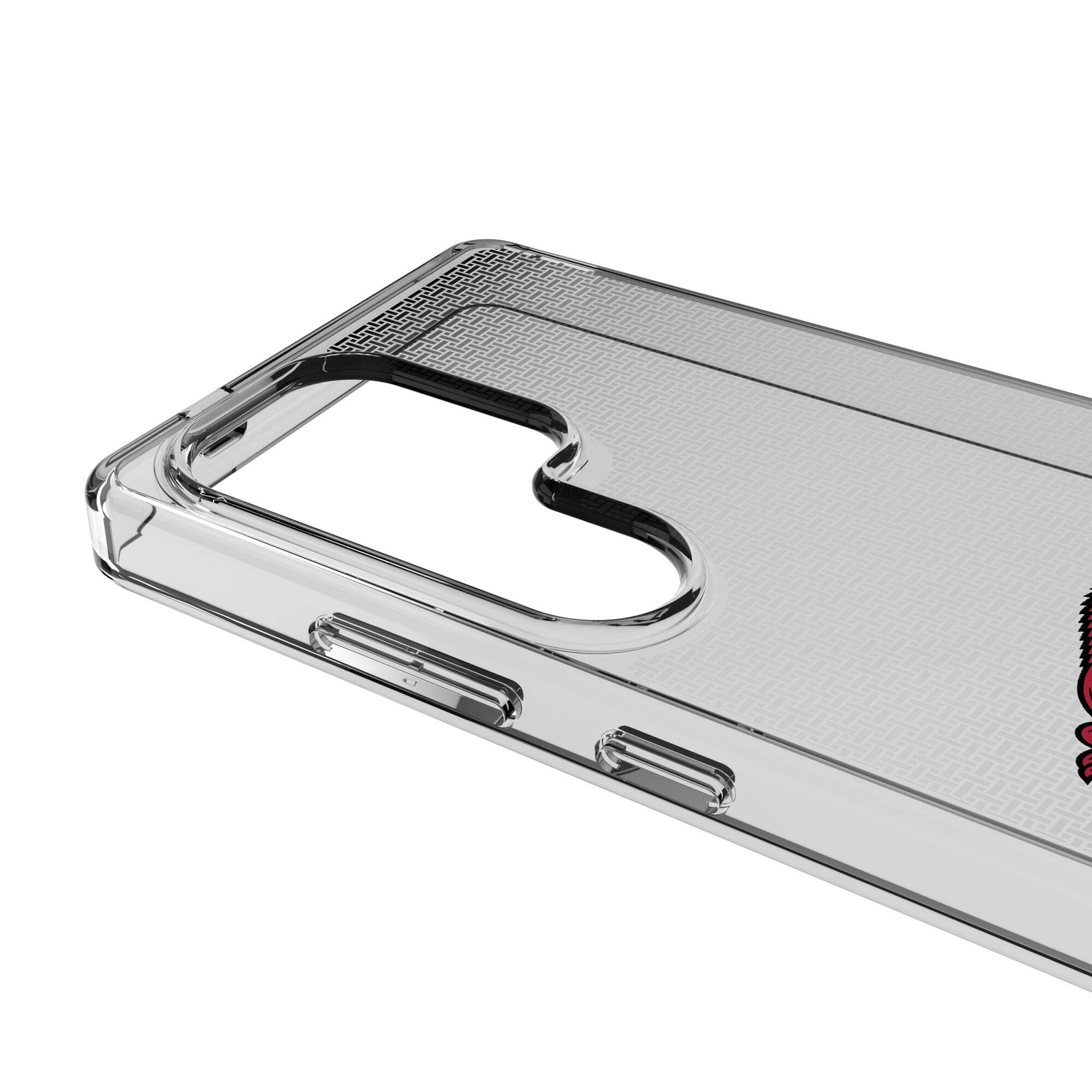 Alt View 2. Keyscaper - Arkansas Razorbacks Linen Logo Galaxy Clear Case - S23 - Multicolor.
