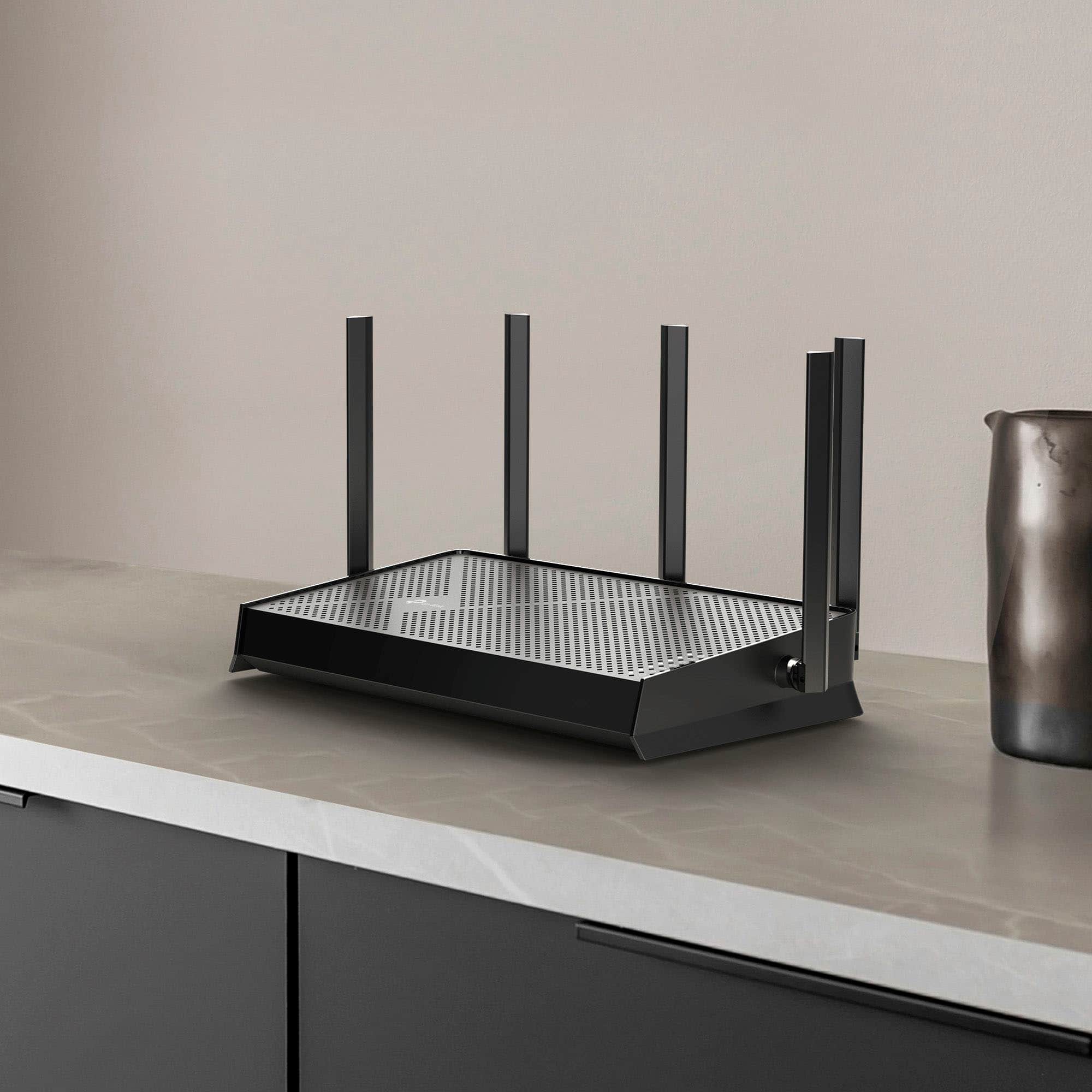 Alt View 8. TP-Link - Archer BE5000 Dual-Band Wi-Fi 7 Router - Black.