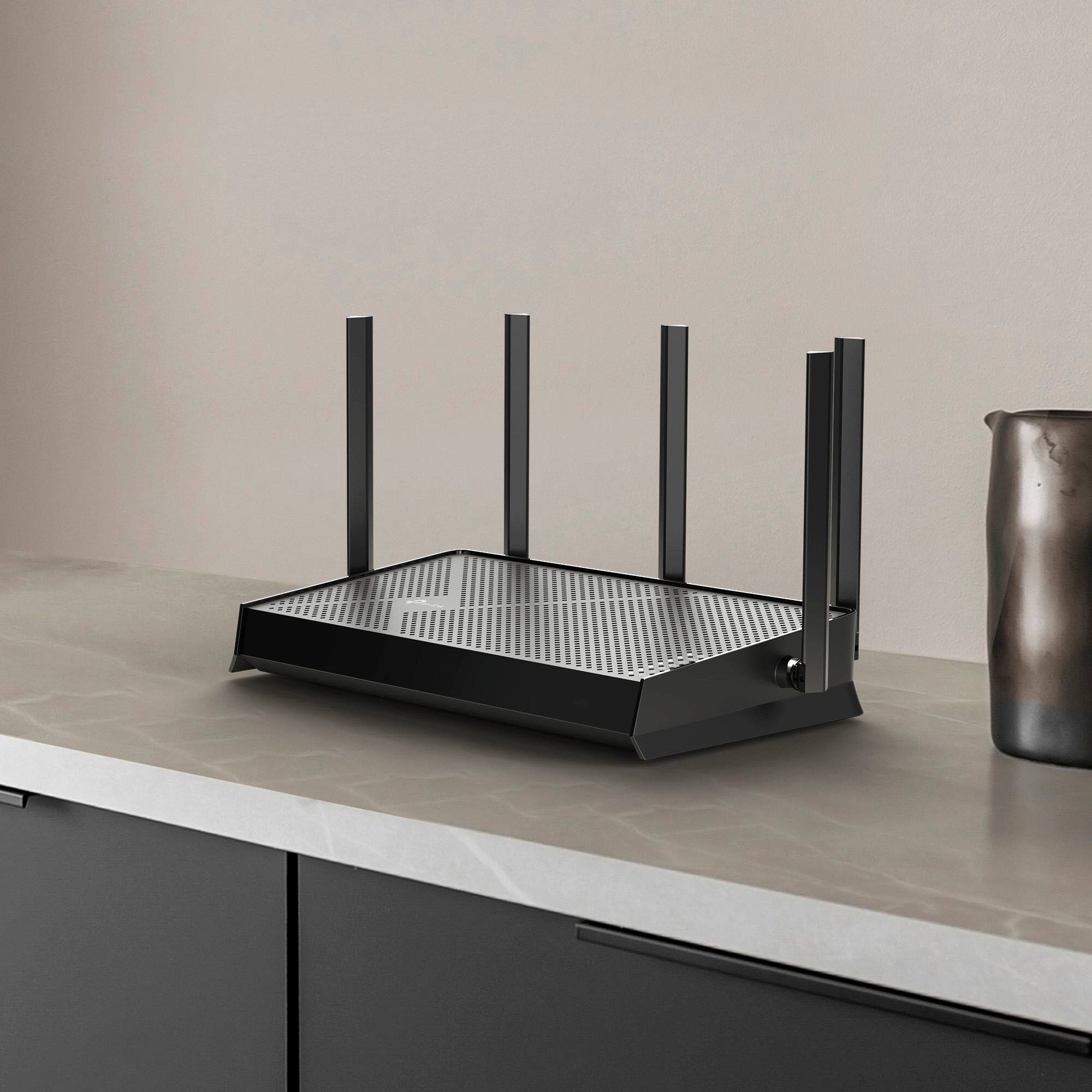 Alt View 8. TP-Link - Archer BE5000 Dual-Band Wi-Fi 7 Router - Black.