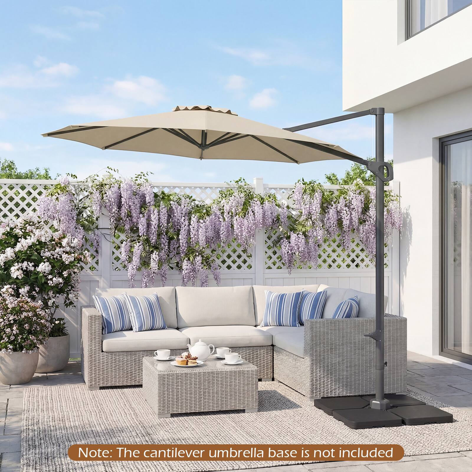 Note: The cantilever umbrella base is not included