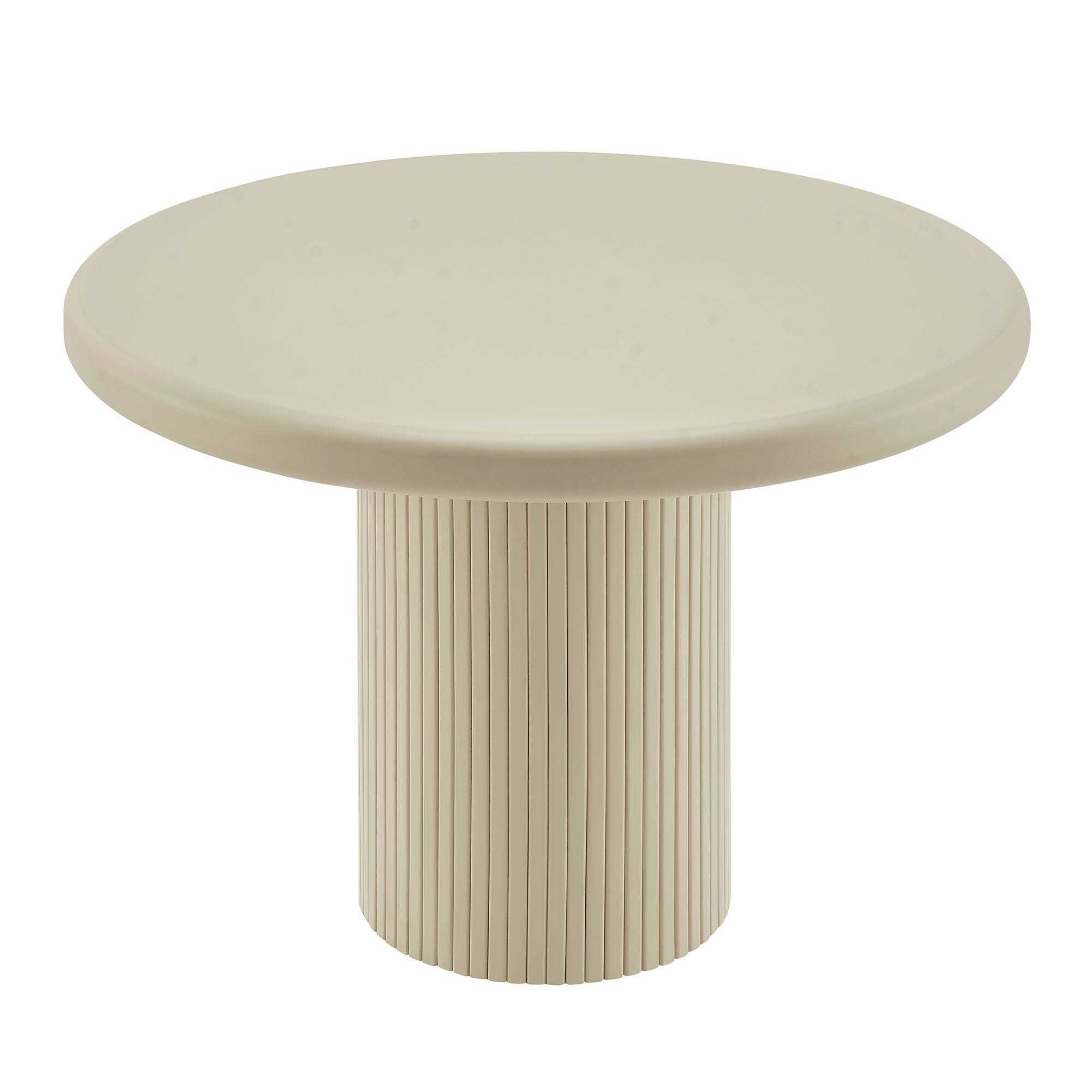Angle. Modway - Belmonte 45 Inch Painted Wood Round Pedestal Dining Table by Modway - Putty.