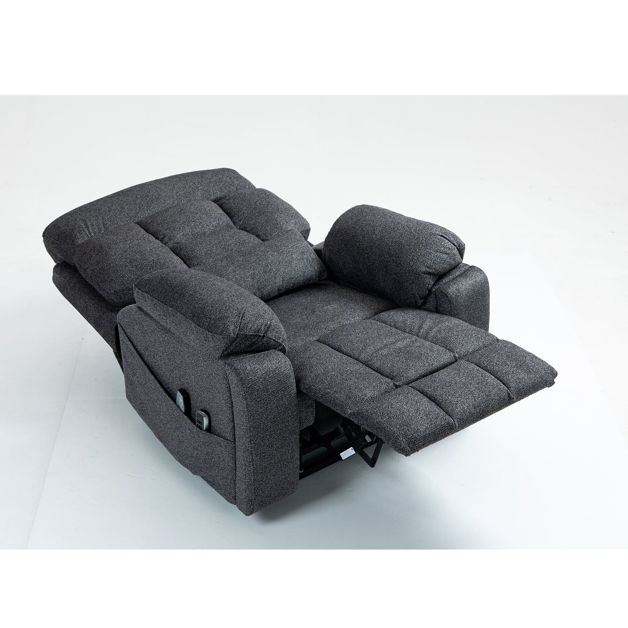 Alt View 2. Boyel Living - Oversized Elderly Electric Lift Chair 4 OKIN Motor 180° Flat Heat Massage 2 Remote 2 Cup Holder 2 Pocket - GREY.
