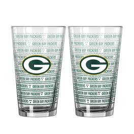 Logo Brands - Green Bay Packers Two-Pack Chant Fade 16oz. Pint Glass Set - Multicolor