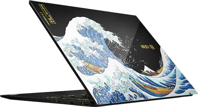 Front. MSI - Prestige 13”AI+ - Ukiyoe Edition 13.3"OLED Laptop- Intel Core Ultra 7-258V– Intel ARC Graphics with 32GB Memory– 1TB SSD - Stellar Gray.