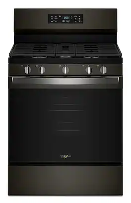 Whirlpool - 5.0 Cu. Ft. Freestanding Gas Range with Air Cooking Technology and Steam Clean - Black Stainless Steel