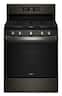 Whirlpool - 30 in. Wide 5 burners 5.0 cu. ft. Freestanding Gas Range with Air Cooking Technology and Steam Clean - Black Stainless Steel