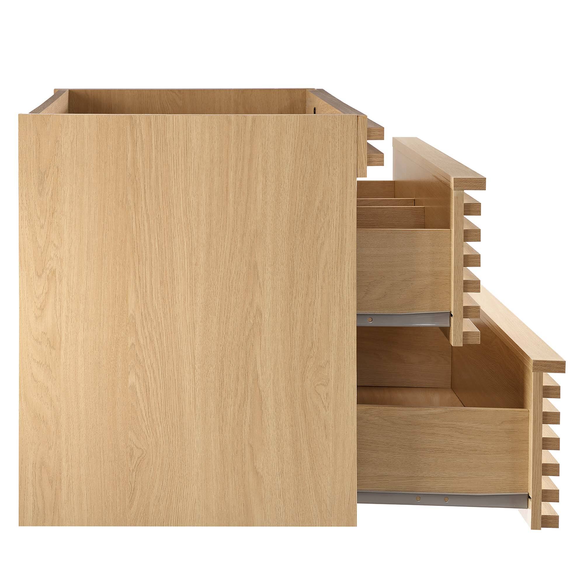 Alt View 2. Modway - Render Wall-Mount Bathroom Cabinet Basin Not Included by Modway - Oak.