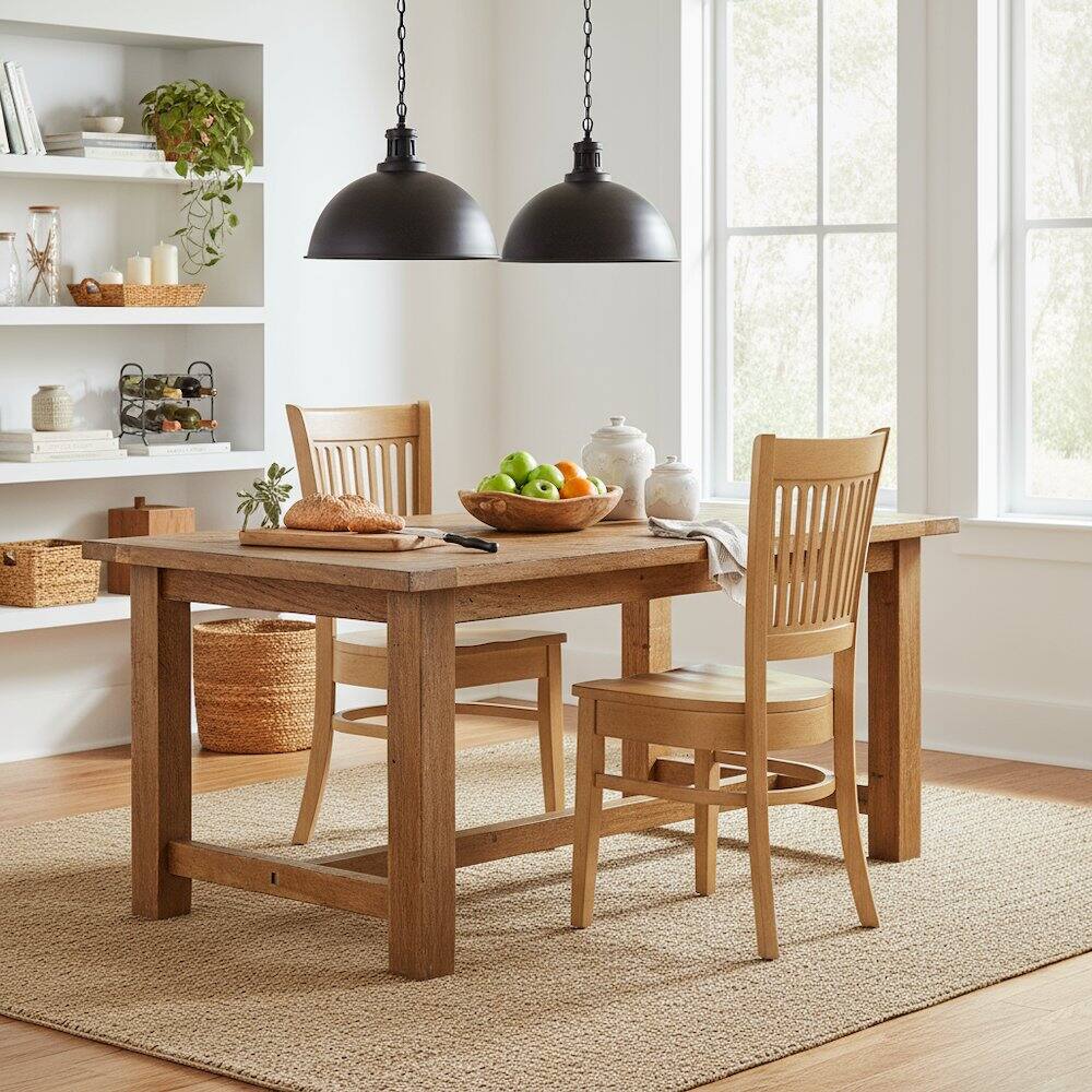 Alt View 1. FurniFact - Dining Chairs Set of 2 - Oak.