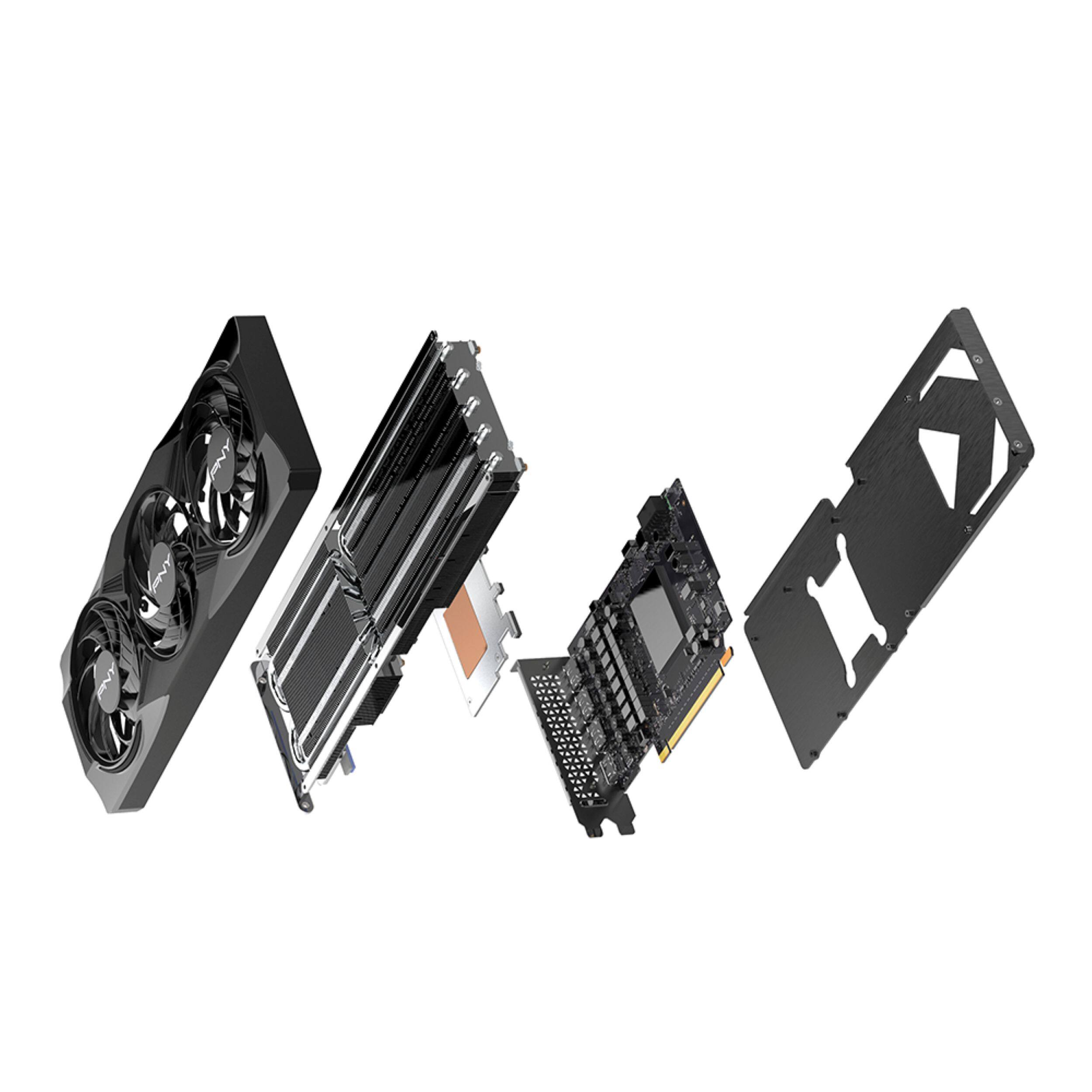 Alt View 13. PNY - NVIDIA GeForce RTX 5070 Overclocked 12GB GDDR7 PCI Express 5.0 Graphics Card with Triple Fan - Black.
