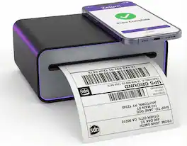 Zeturn - 4x6 Thermal Shipping Label Printer - Wireless Bluetooth, Rechargeable Battery, No Ink Needed - for iPhone, Android, Home - Black
