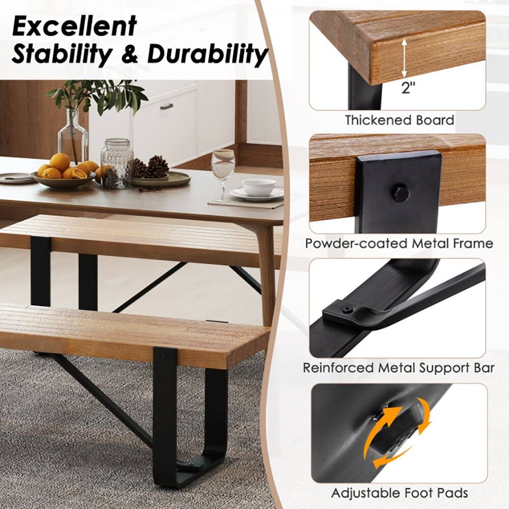 Excellent Stability & Durability

- 2" Thickened Board
- Powder-coated Metal Frame
- Reinforced Metal Support Bar
- Adjustable Foot Pads