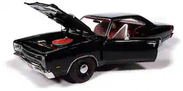 PopMarket - American Muscle 1969 Dodge Coronet Super Bee MCACN - TX9 Black 1/18 Scale Diecast - COLLECTIBLES - Multicolor