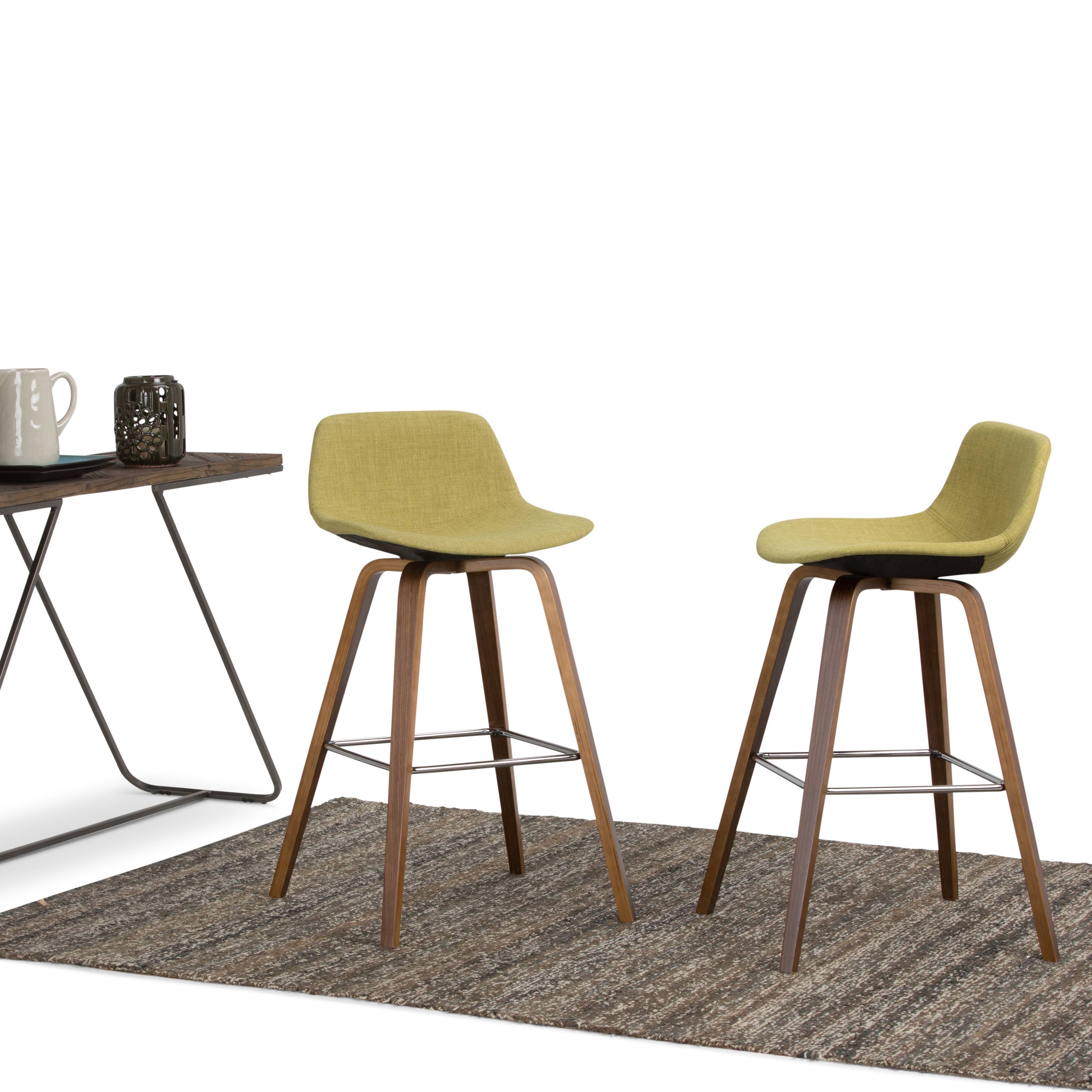 Left. Simpli Home - Randolph Bentwood Counter Height Stool (Set of 2) - Acid Green.