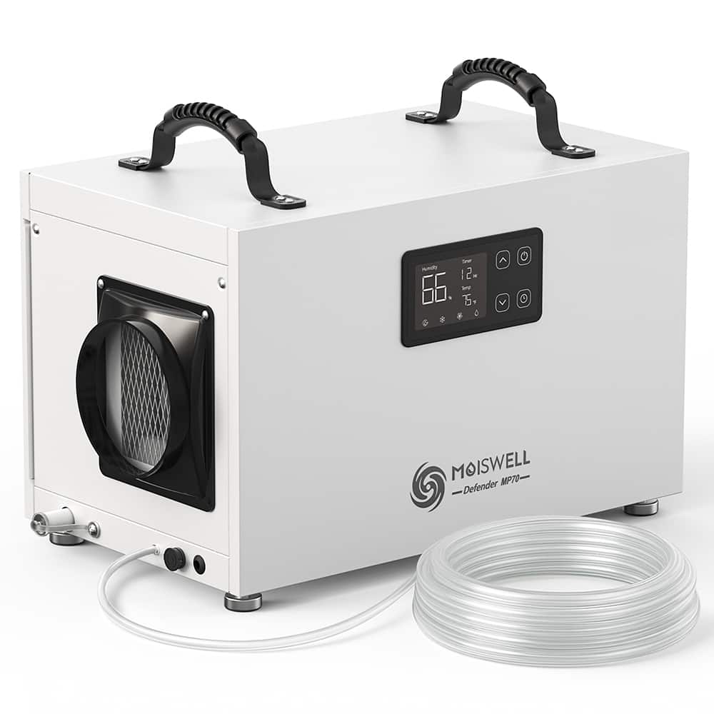 Moiswell - 70 Pints Commercial Dehumidifier with Pump Portable for Home Crawlspace Basement