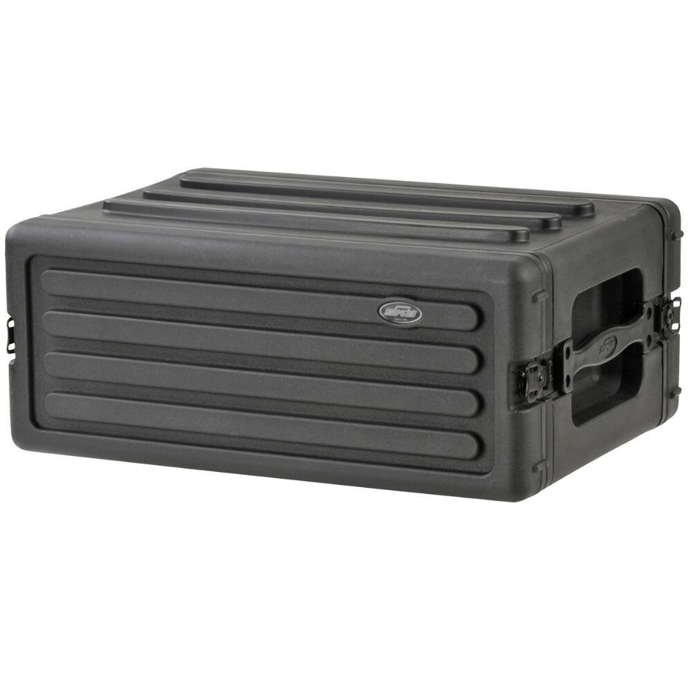 Back. SKB - SKB 4U Shallow Roto Rack Case Gear Protector, Stackable, Waterproof, Black - Black.
