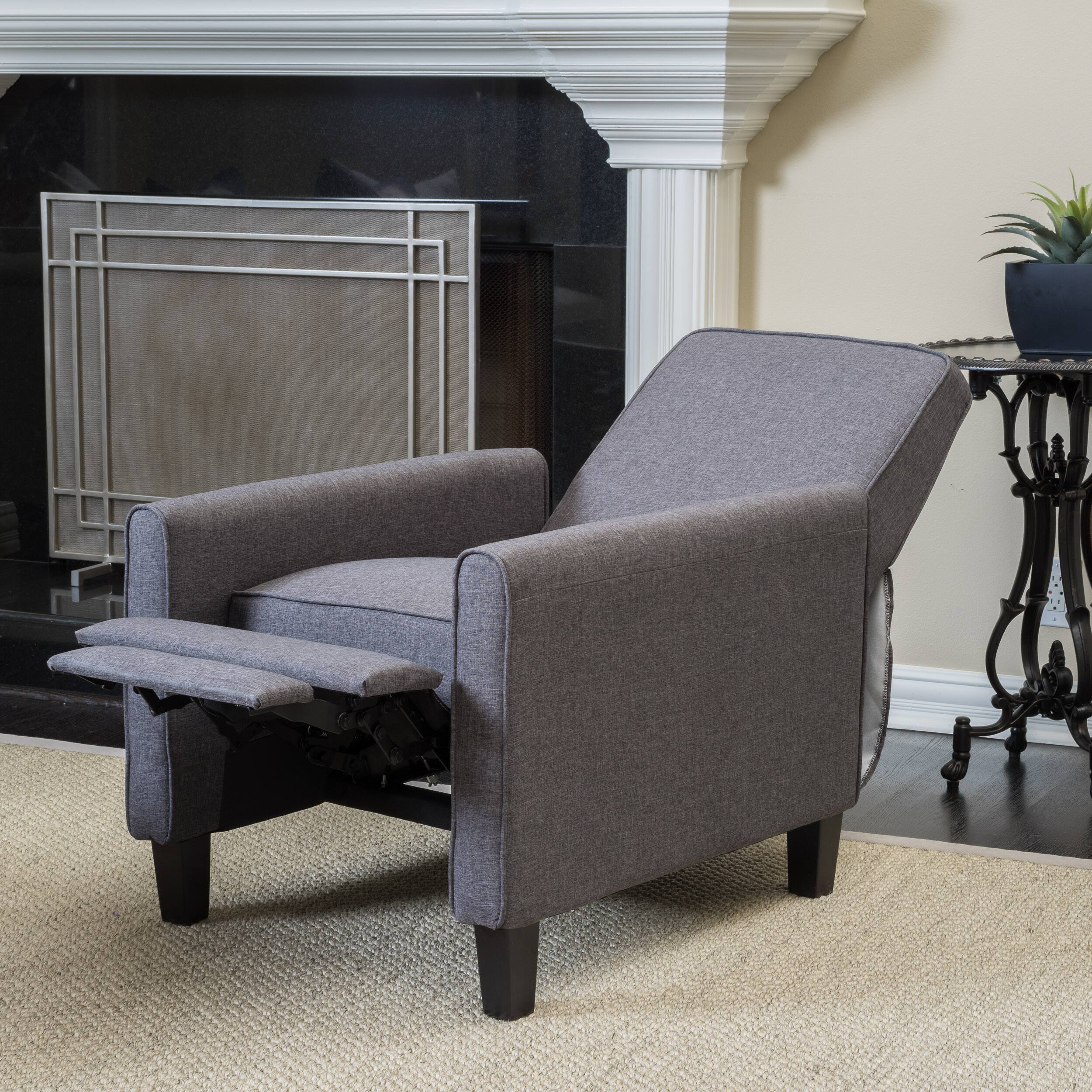 Alt View 1. TinyHomie - Smoke Fabric Push Back Chair for Elegant Home Décor - gray.