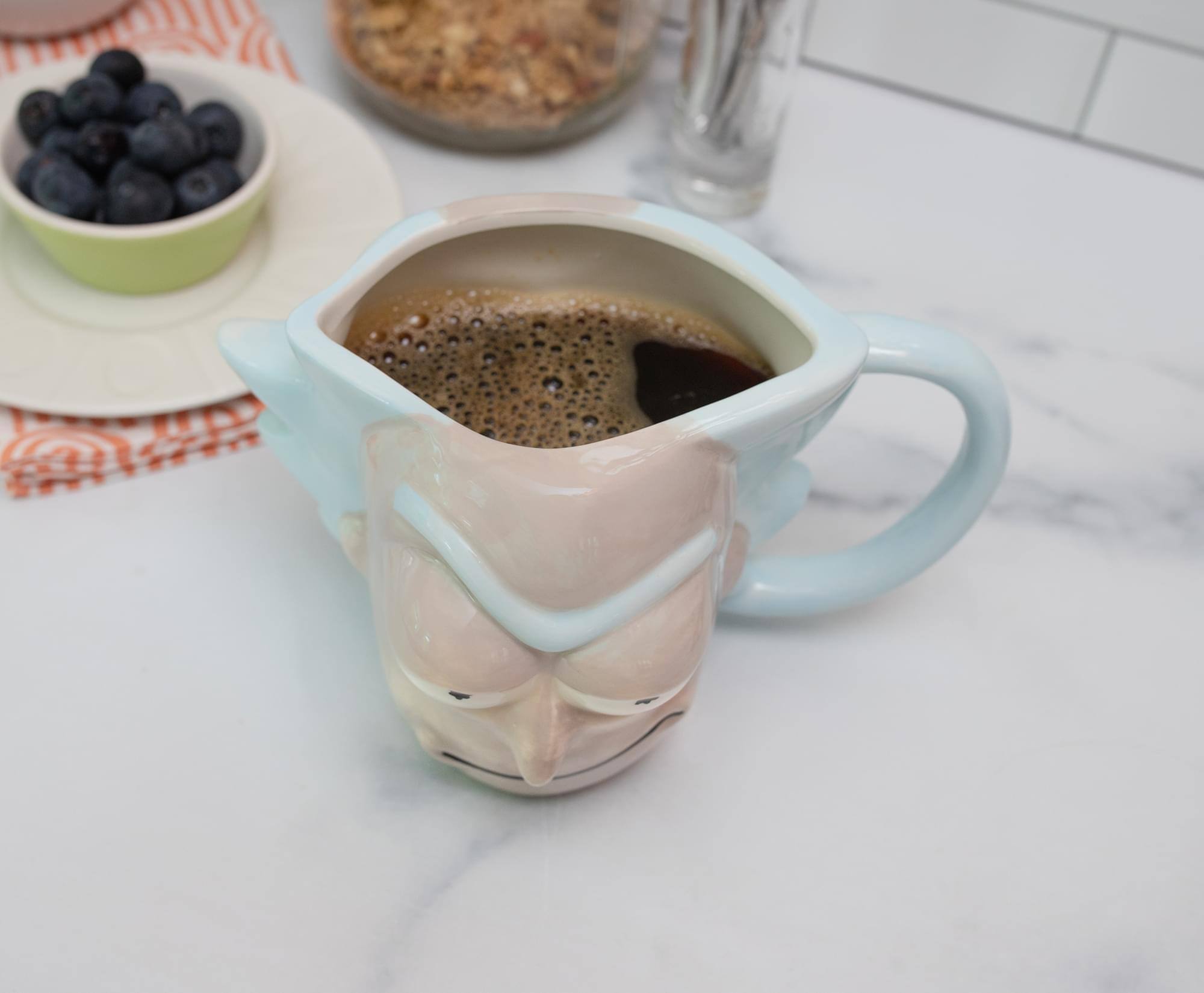 Alt View 5. Silver Buffalo - Rick and Morty Rick Sanchez Face 3D Sculpted Ceramic Mug | Holds 20 Ounces - White.