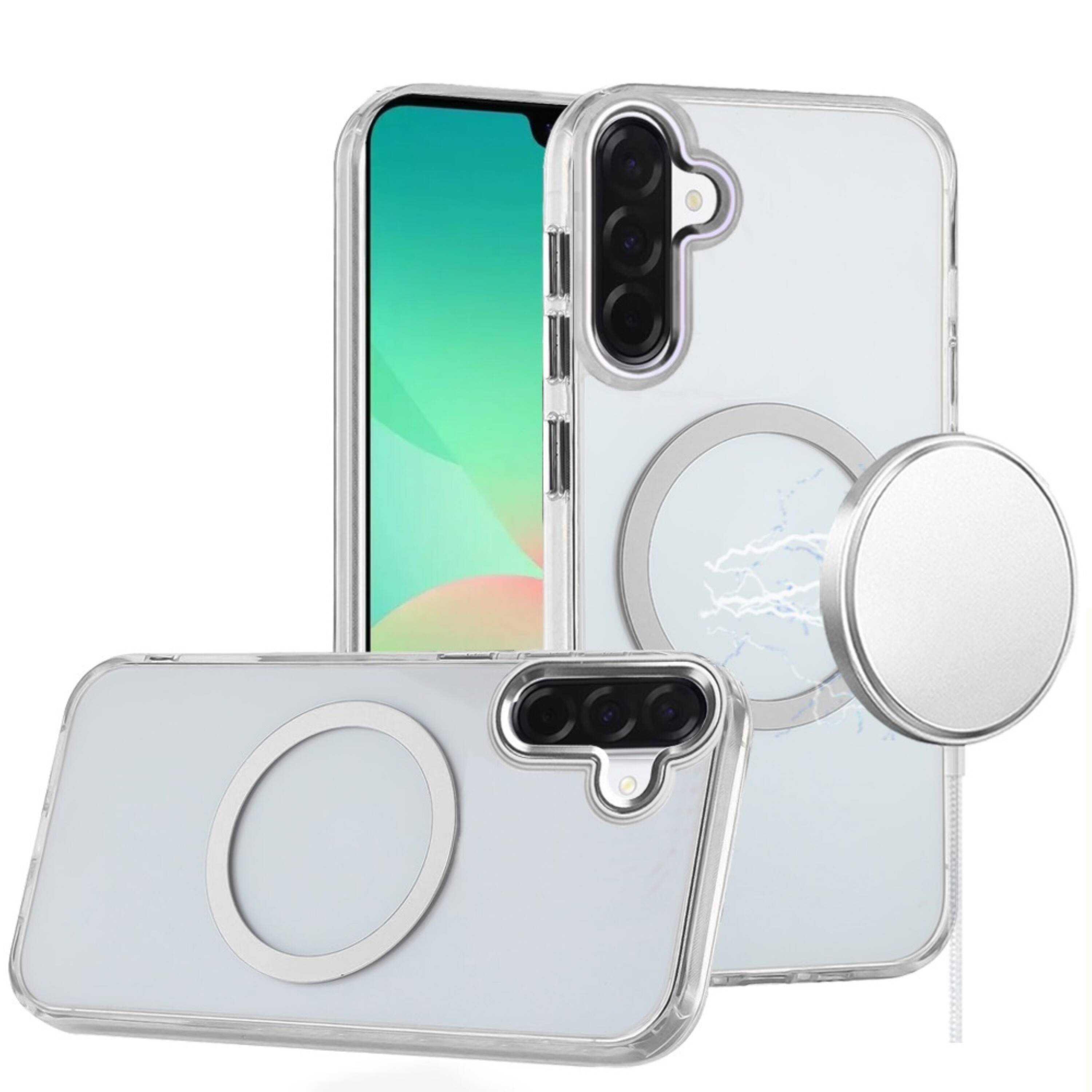 Front. Kitcheniva - Crystal Clear Protective Case With Tempered Glass For Samsung A27 5G Clear - Clear.