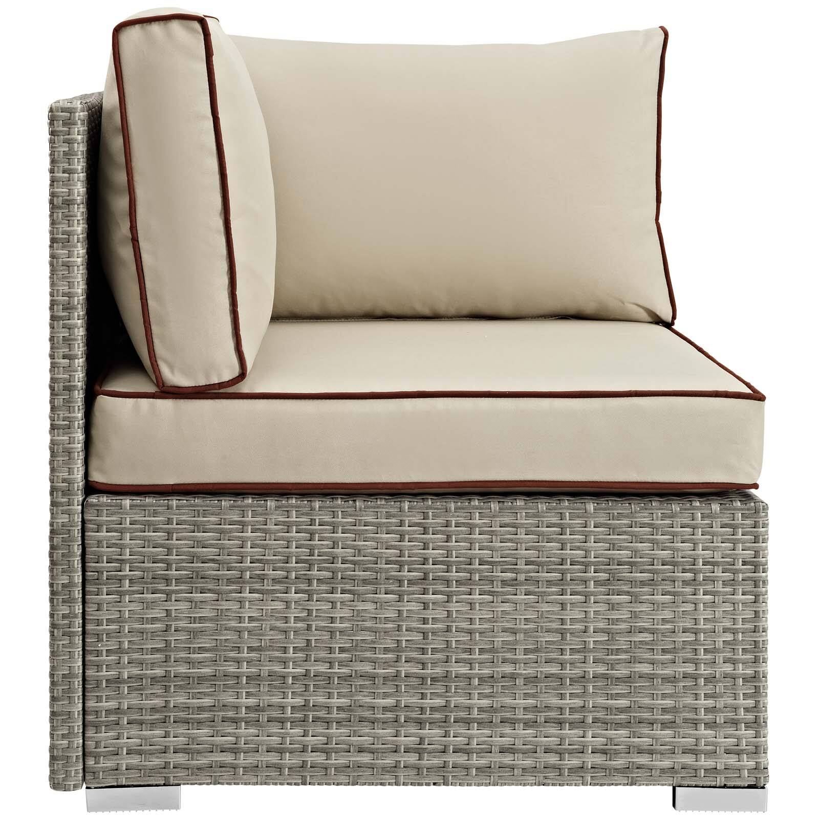 Angle. Modway - Repose Outdoor Patio Corner by Modway - Light Gray Beige.