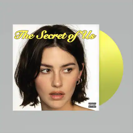The Secret of Us is a parental advisory album, as indicated by the yellow vinyl record.