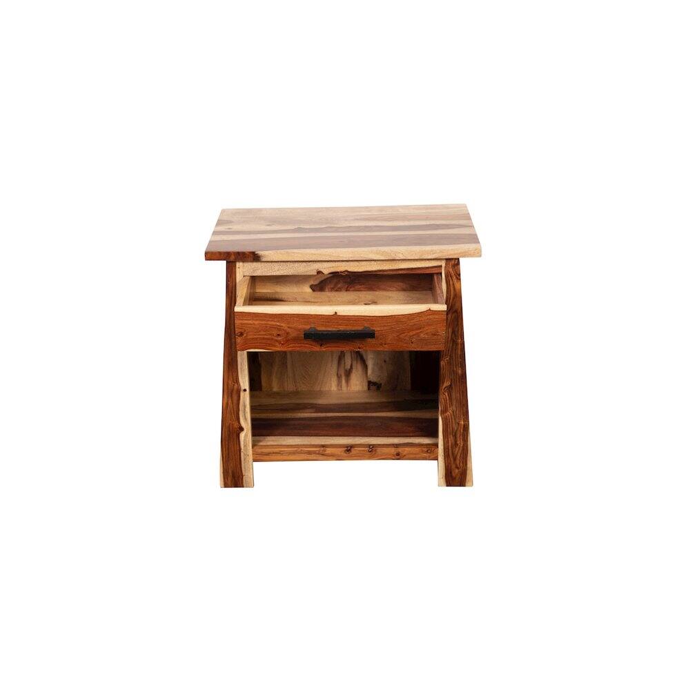 Left. Porter Designs - Kalispell Solid Sheesham Wood Nightstand - Natural.